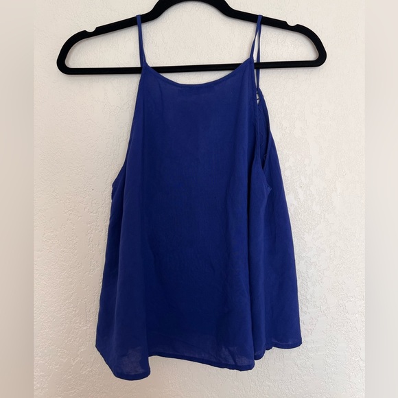 Lush Royal Blue Camisole with Lace Accents - Picture 2 of 4